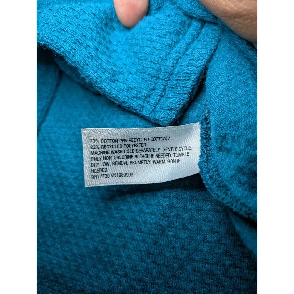 Original Use Camp Collar Shirt Cotton Blend Mens Medium Teal Blue Waffle Knit